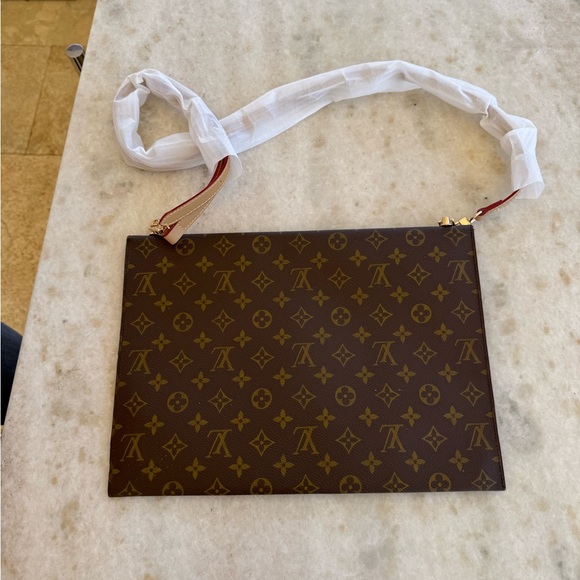 Authentic LV Monogram Document Bag w/ COA , new unbranded crossbody strap - Picture 8 of 11